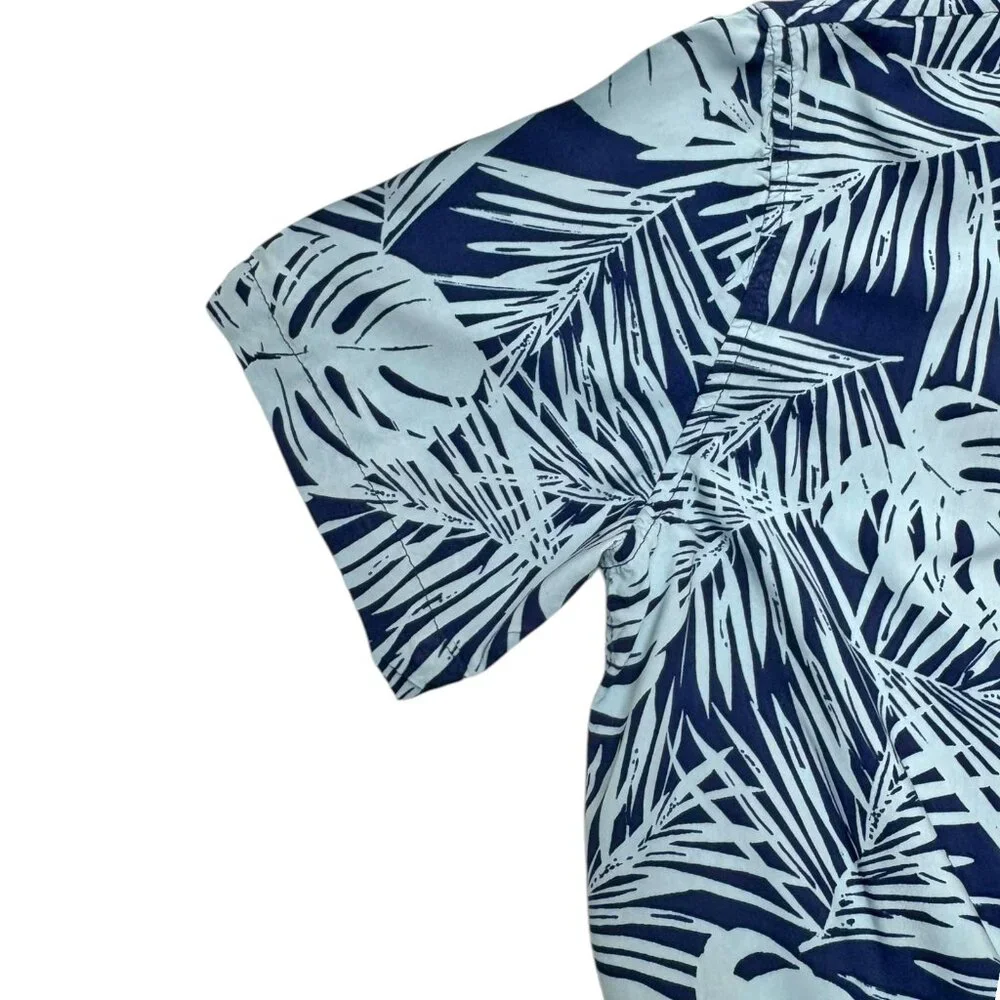The Rail Blue Rayon Tropical Print‎ Button Down Hawaiian Shirt